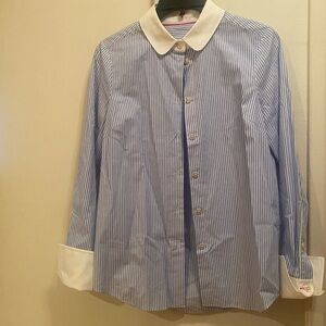Kate Spade "Emma" Blue White
Pinstripe Shirt Women's Size S 
Retail $198